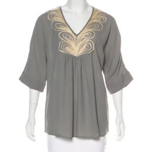 Calypso embroidered flowy top